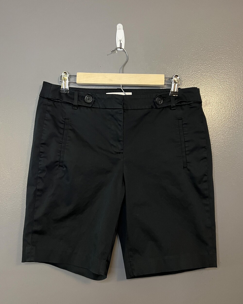 Ann Taylor LOFT Shorts Womens 6 Black Chino Bermuda Dress Stretch Pockets City